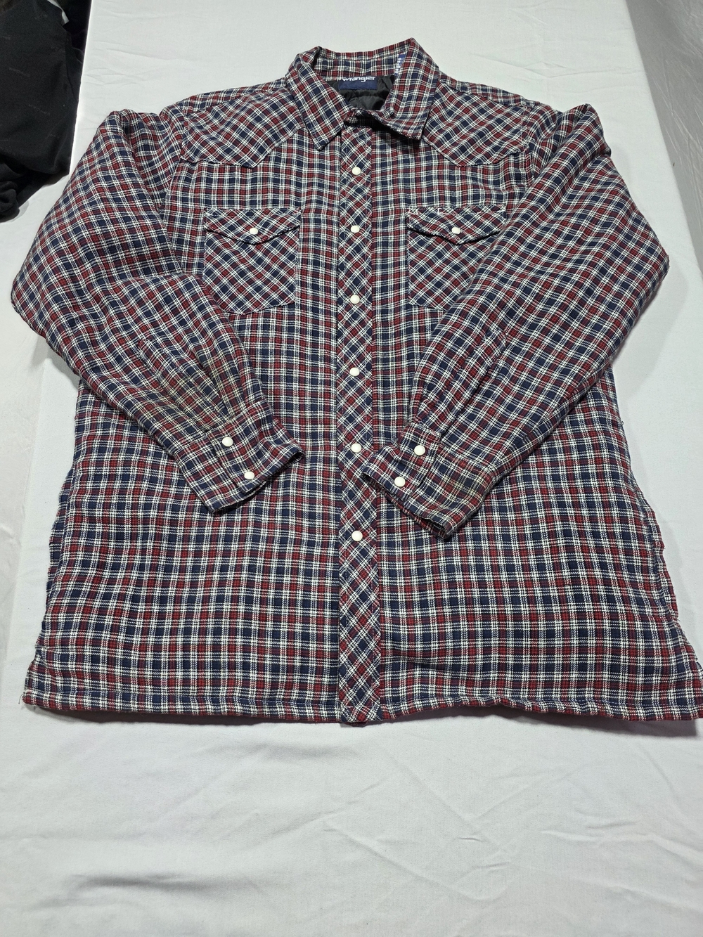 Wrangler Red and Blue Plaid Western Button-Down Shirt Jacket
